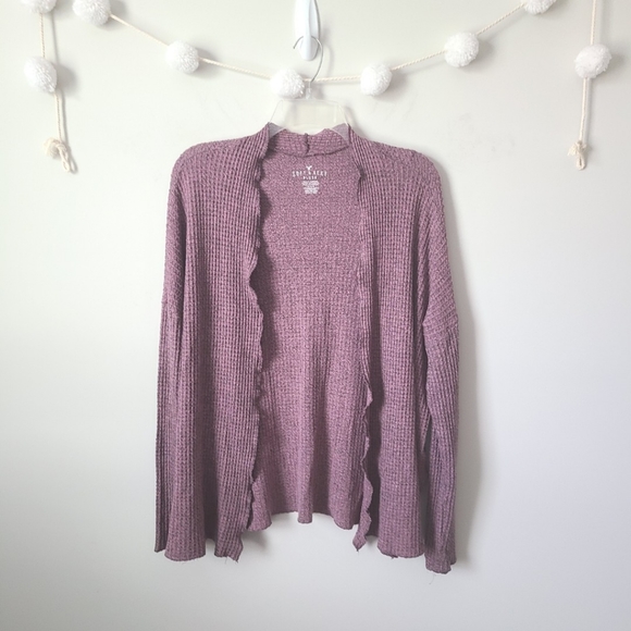 American Eagle Waffle Knit Cardigan Size Medium - Picture 1 of 6